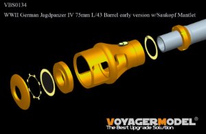 WWII German Jagdpanzer IV 75mm L/43 Barrel early version w/Saukopf Mantlet (For All) 2