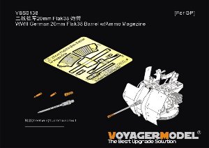 1/35 WWII German 20mm Flak38 Barrel w/Ammo Magazine (For all)